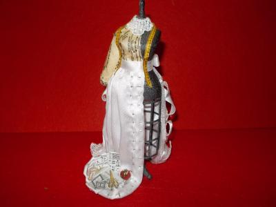 Mannequin with dress in progress